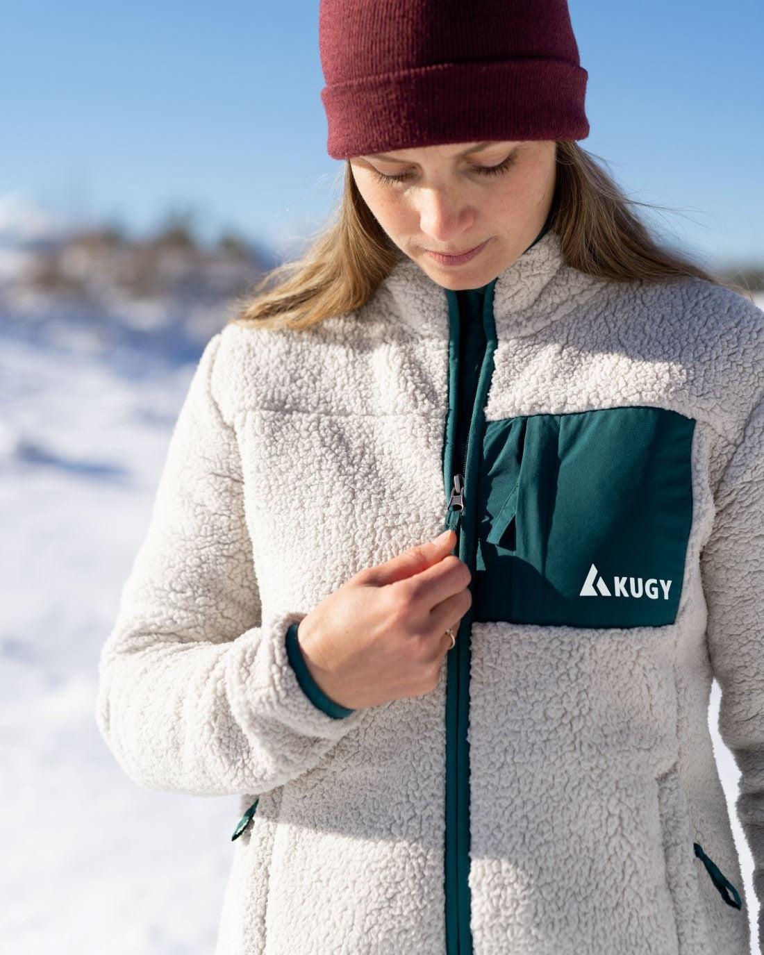 Women Sherpa Fleece Alpine Green